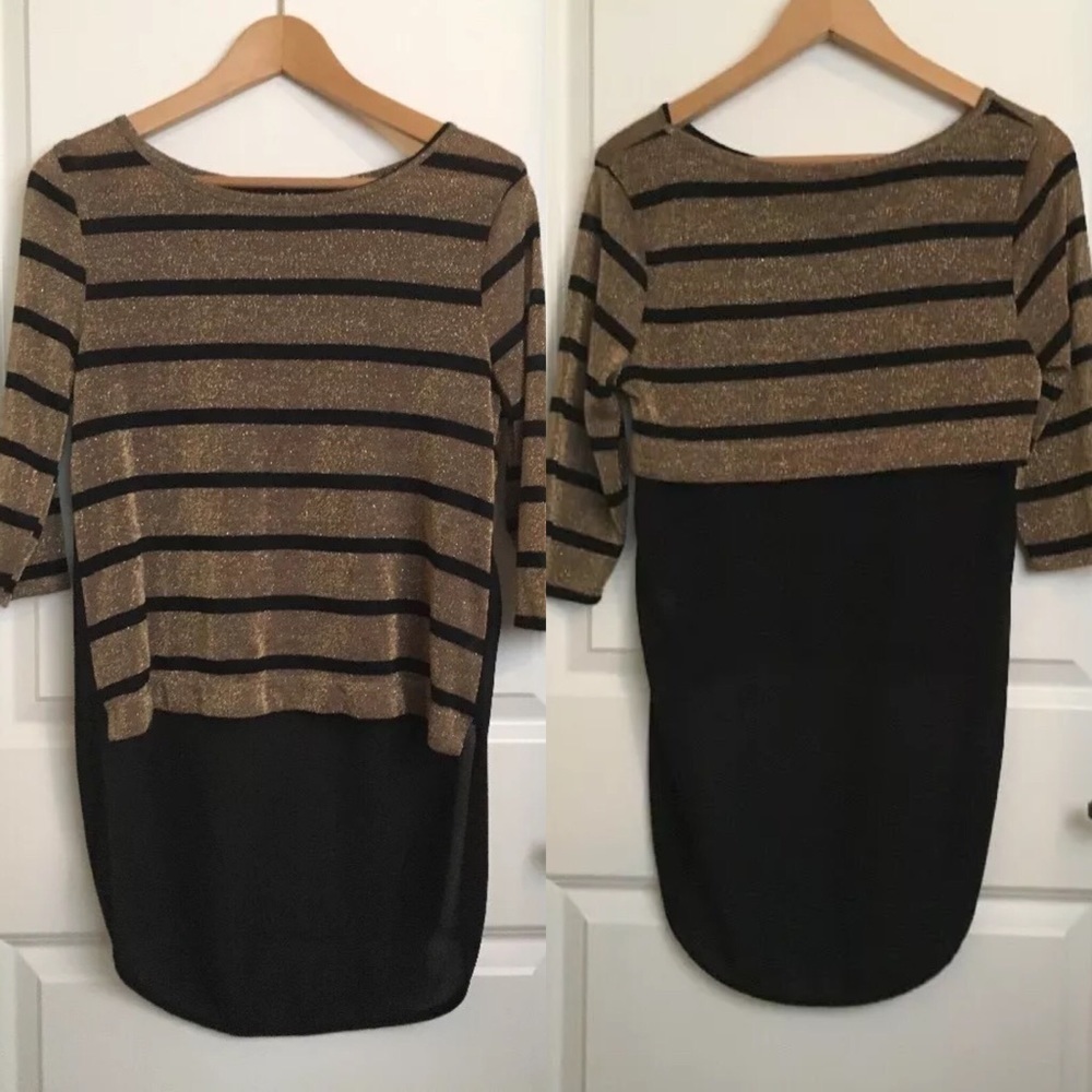 IN San Francisco sheer black gold large junior